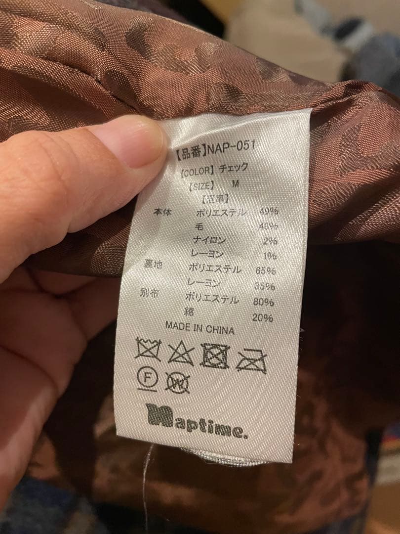 naptime チェック柄ロングコート Mサイズ