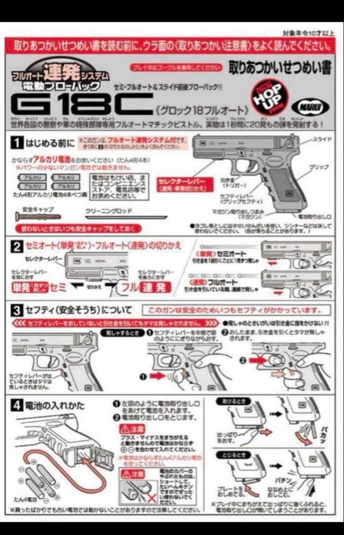 未使用　東京マルイ　カスタム品　グロックG18C 電動ブローバック　強化ピニオン