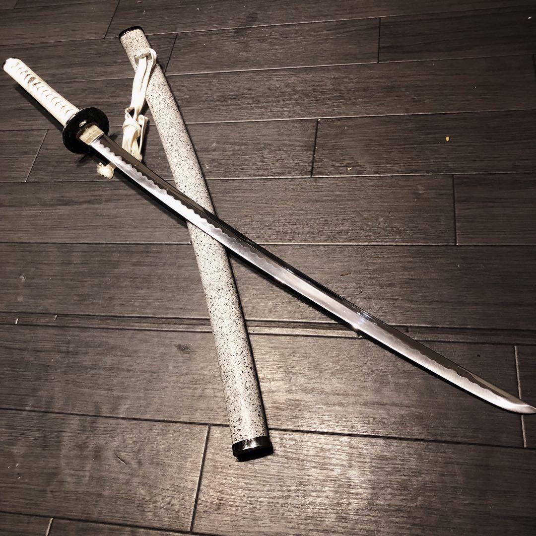 高級模造刀　白拵え　灰鞘　居合刀　太刀　本格模造刀