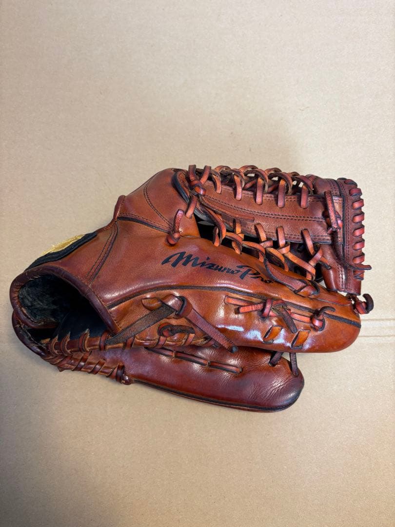 Mizuno Pro 硬式グローブ ブラウン 外野手用　レザーケアクリーム付き