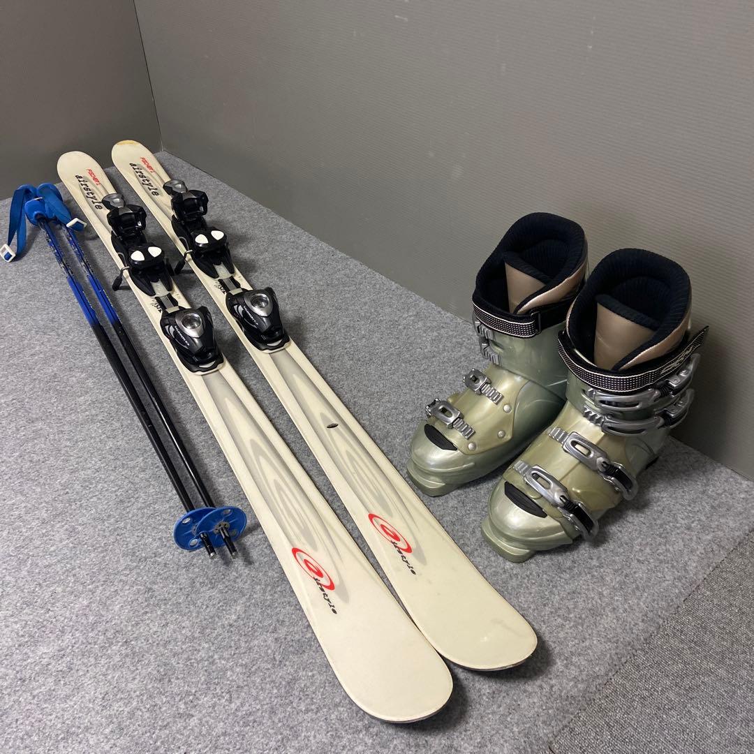 ★短めな板お探しの方 メンテ済スキーセット板163cmブーツ27~27.5cm