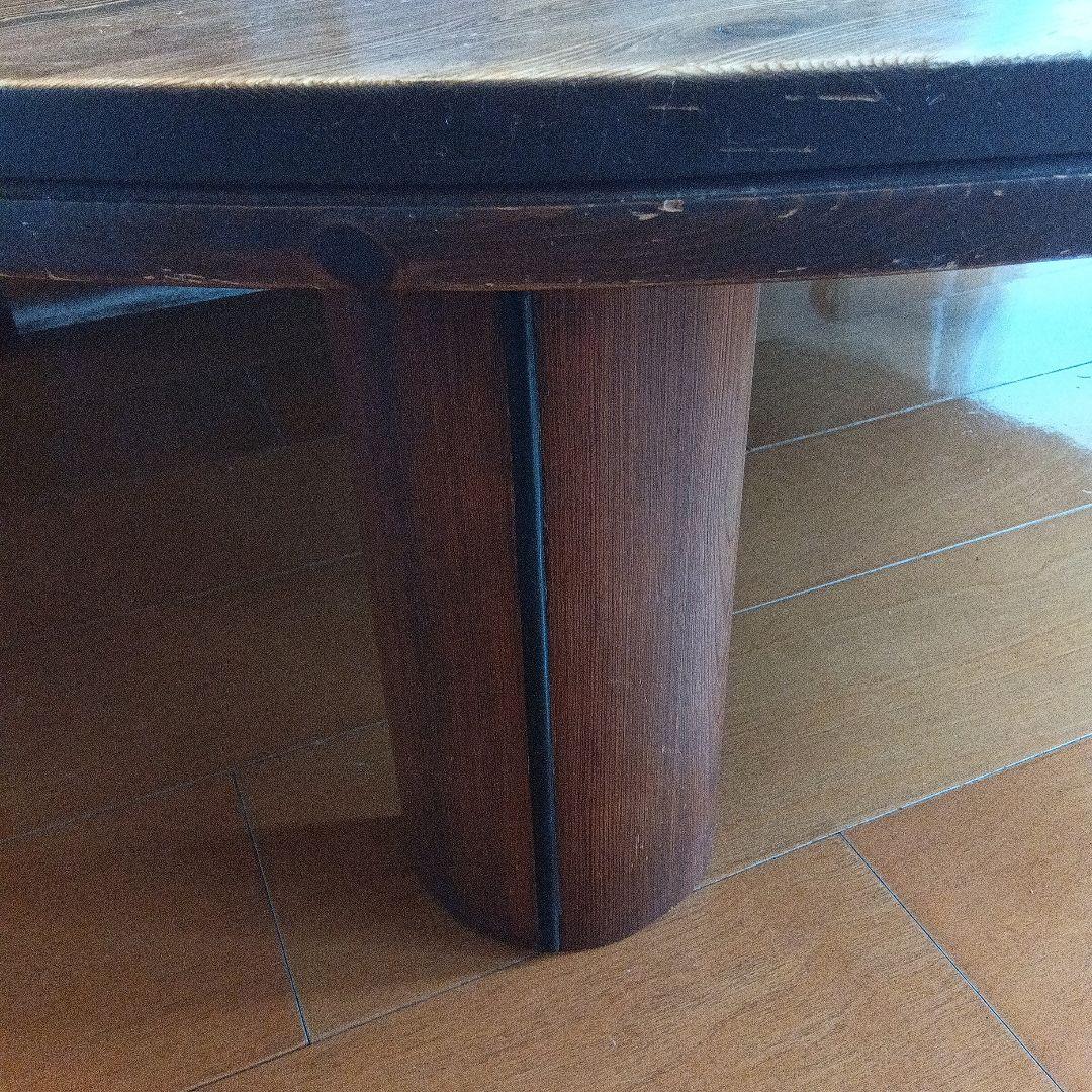 木製円形座卓 ダークブラウン　折りたたみ式