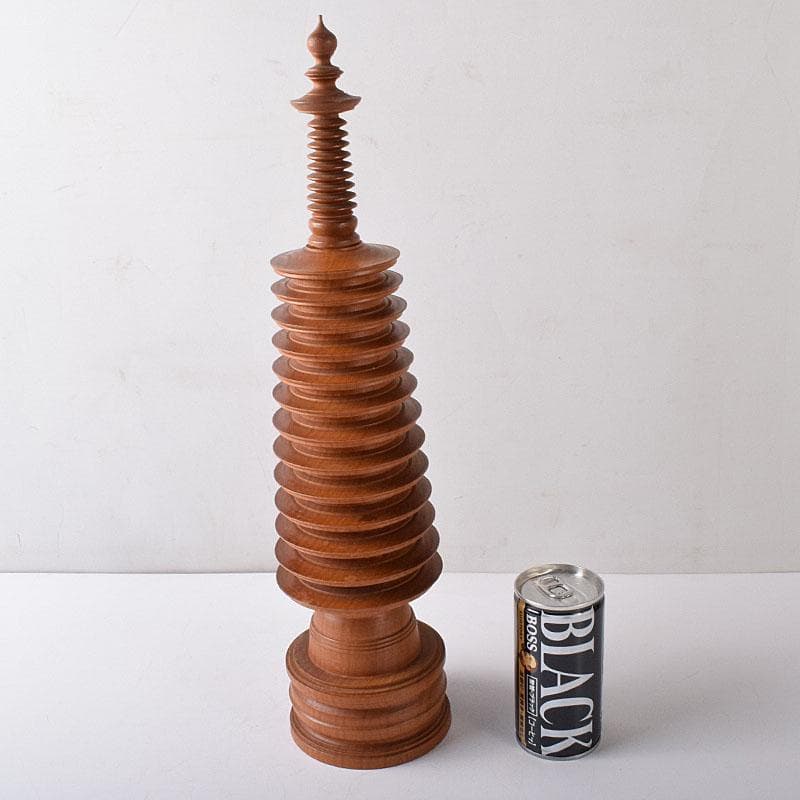 仏教美術　木谷杉峰造　桜古材　法隆寺　拾萬塔　百萬塔　共箱　V　R8387