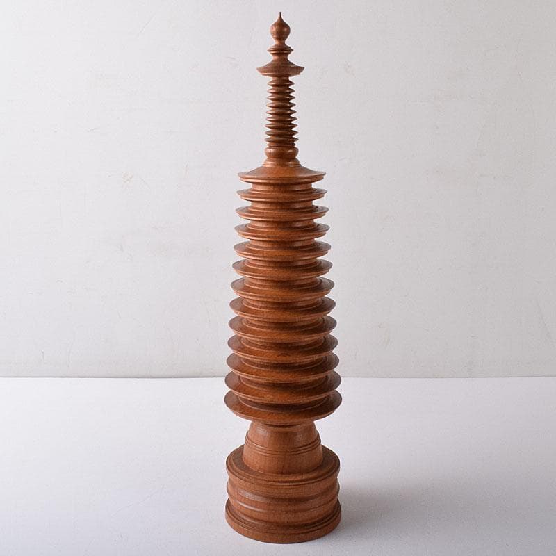 仏教美術　木谷杉峰造　桜古材　法隆寺　拾萬塔　百萬塔　共箱　V　R8387