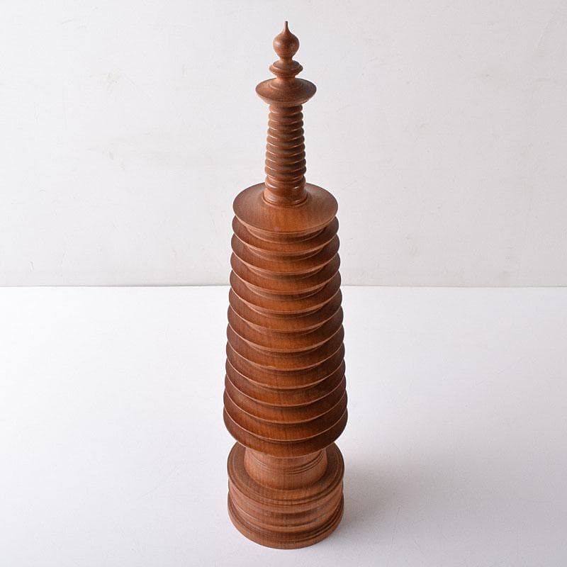 仏教美術　木谷杉峰造　桜古材　法隆寺　拾萬塔　百萬塔　共箱　V　R8387