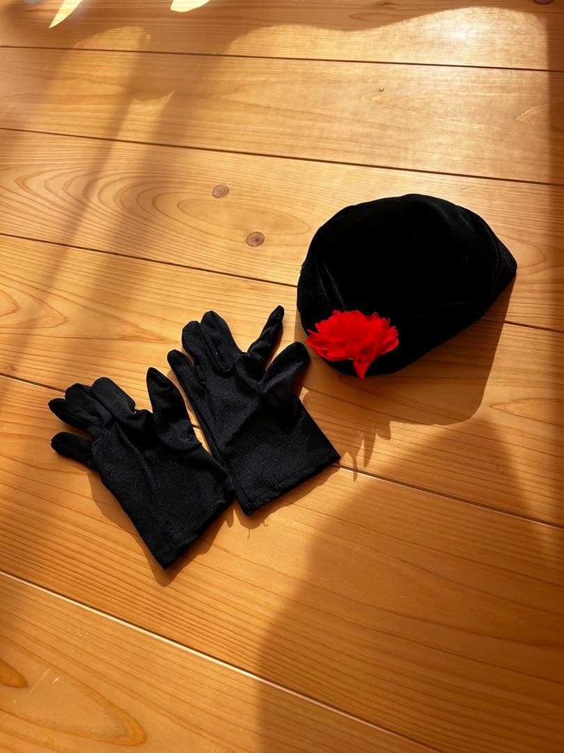 子供用ダンス衣装 赤と黒のチュチュドレス 110cm