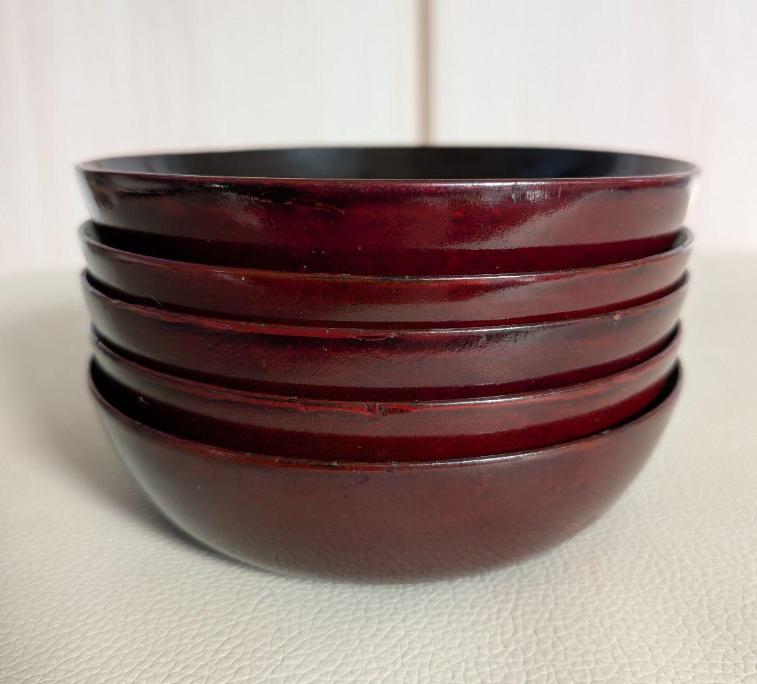 大正時代　魚　蒔絵　小皿　5枚　木製漆器