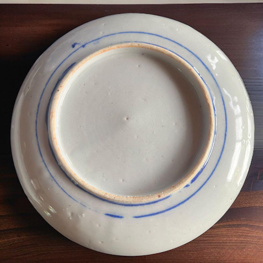 【骨董】古伊万里 小皿 明治期 藍色 ５枚 印判 アンティーク 陶磁器 染付け