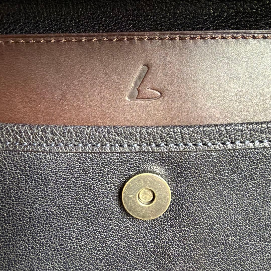 土屋鞄製造所　黒レザー ビジネス　書類ケース フラップ式