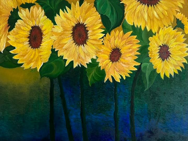 絵画｜油絵｜Sunflowers｜ひまわり｜Interior art