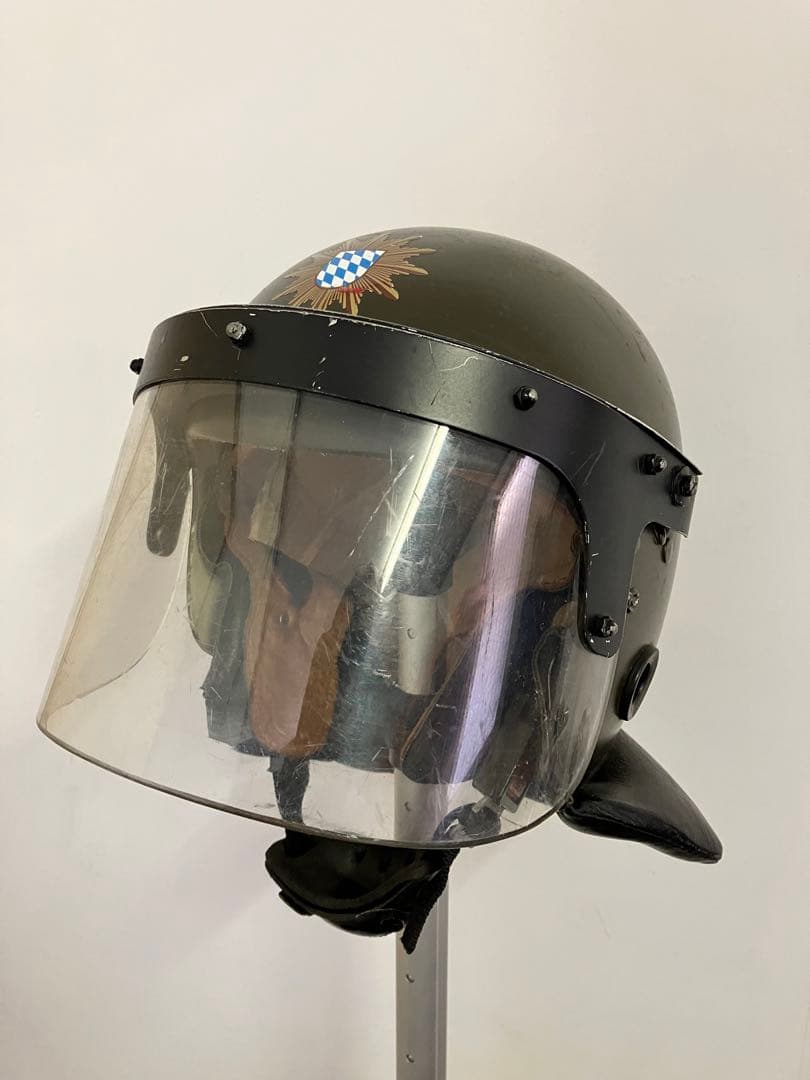 保護面付きヘルメット 希少ドイツ製機動隊★自警隊実物★検SWAT防災