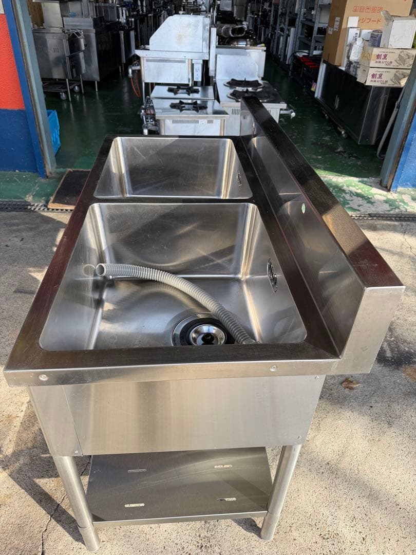 マルゼン2槽シンク 1200x600x800(+150)