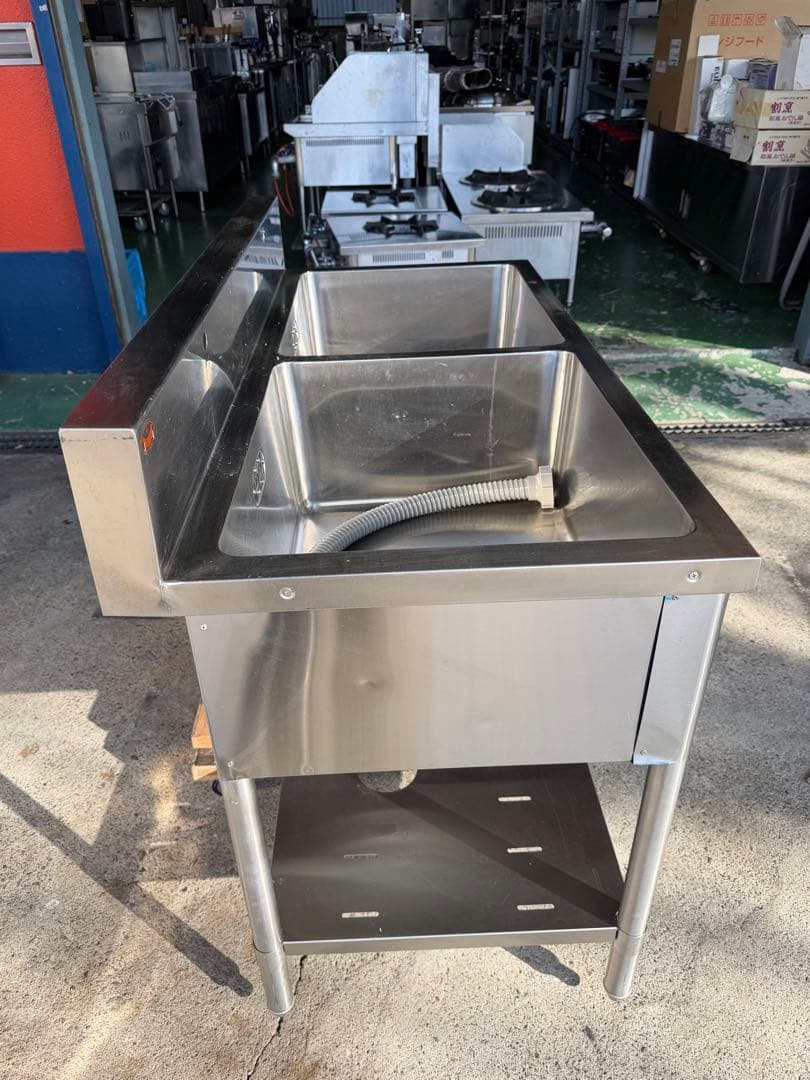 マルゼン2槽シンク 1200x600x800(+150)