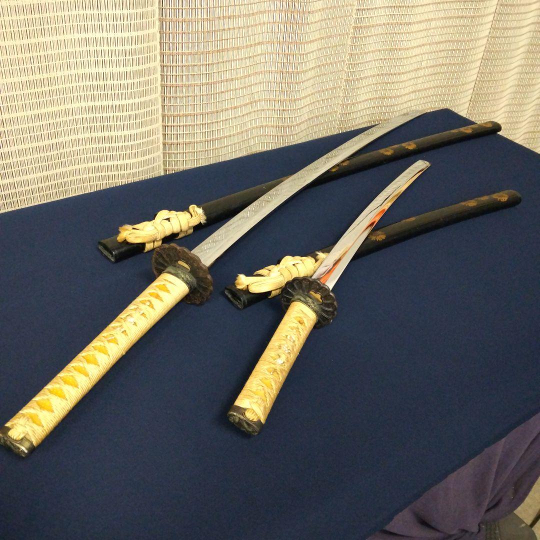 ☆本日価格！【模造刀大/小ペア花模様】