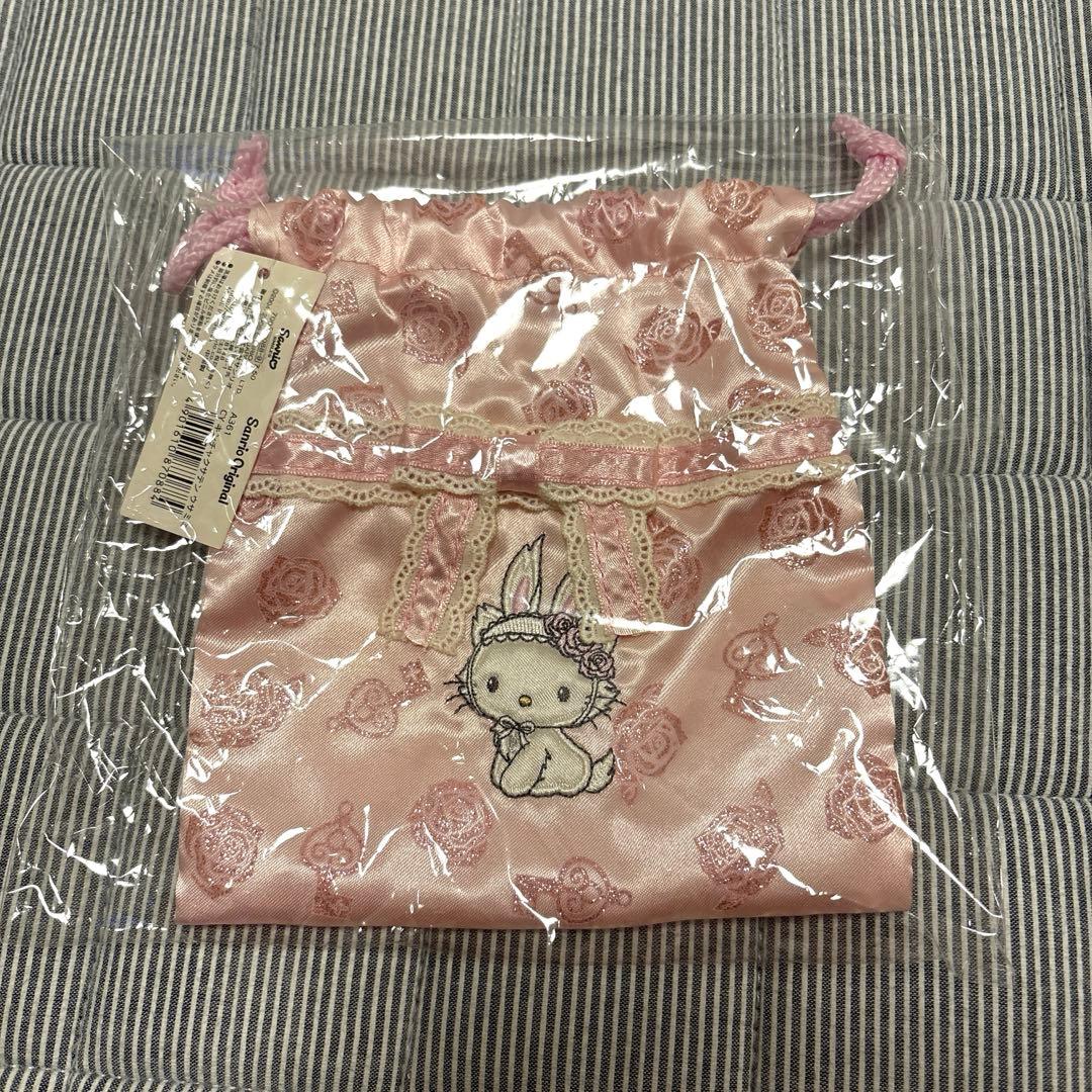 激レア　サンリオ　チャーミーキティ　うさみみ　サテン巾着