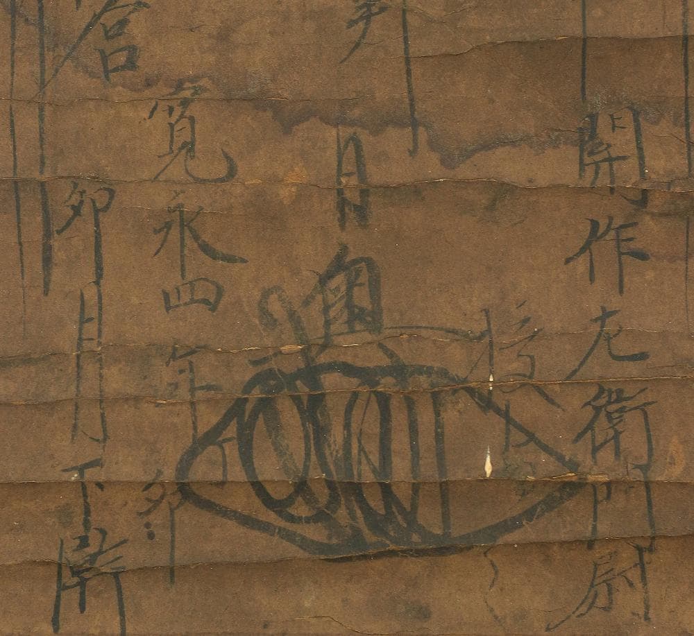 日奥 寛永四年(1627) 日蓮曼荼羅 髭曼荼羅 御本尊 掛軸 肉筆 書 紙本
