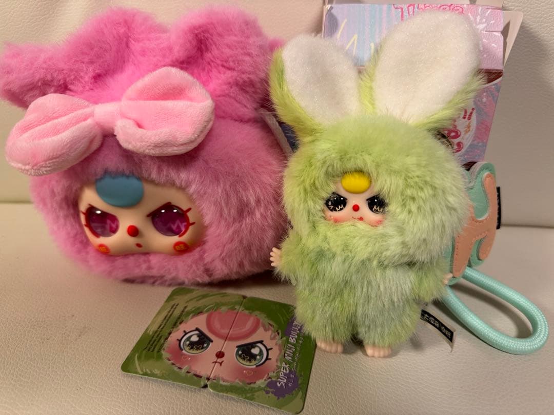 moekaベビスリーイニシャルH+ピンク巾着ぬいぐるみ2個セット