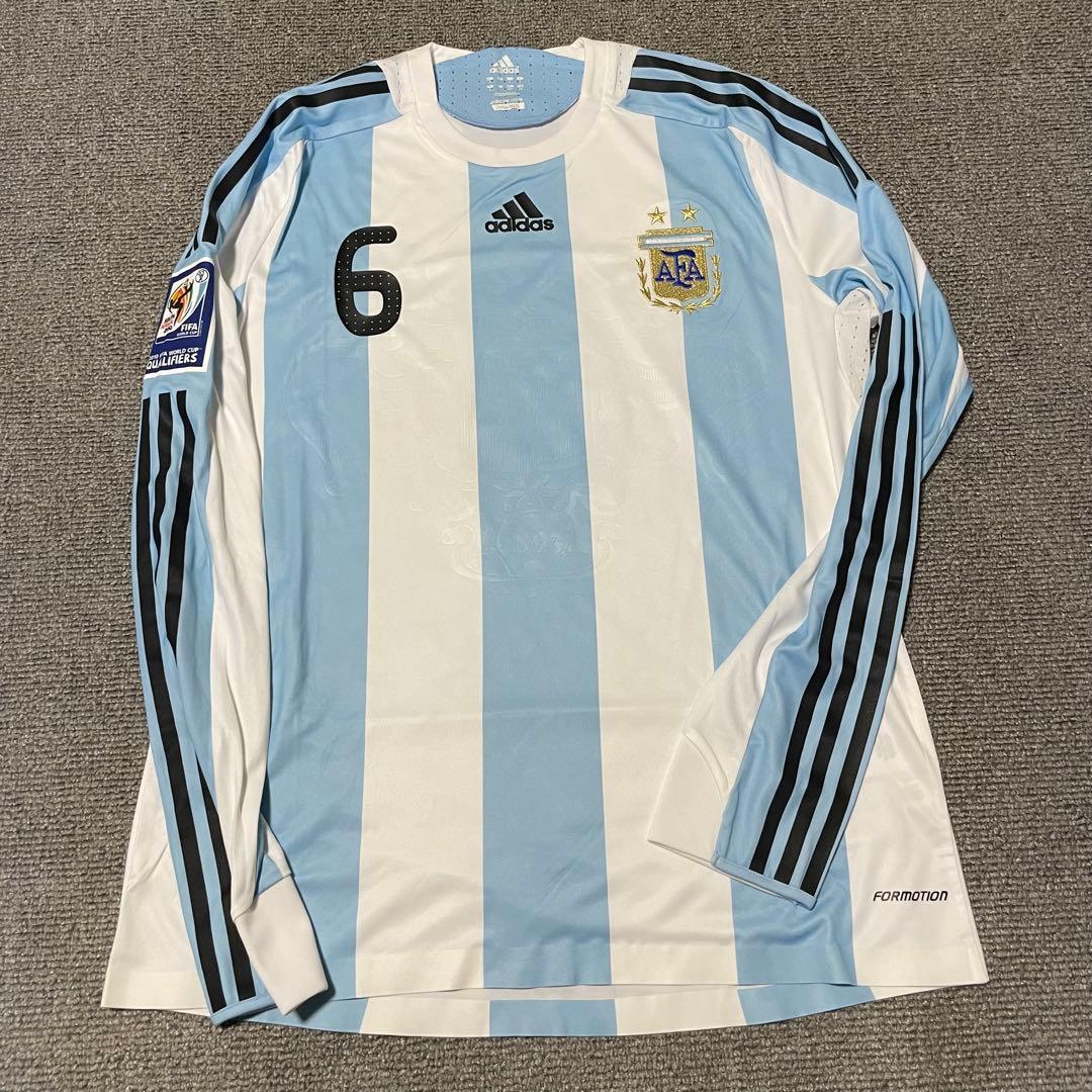 08'アルゼンチン代表ユニフォーム ホーム長袖 #6エインセW杯南米予選支給品