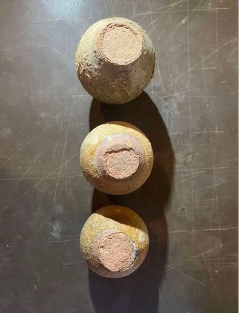 アンティーク　美品ブルナイ　小花器　極小唐木台座　３種・３点セット レア