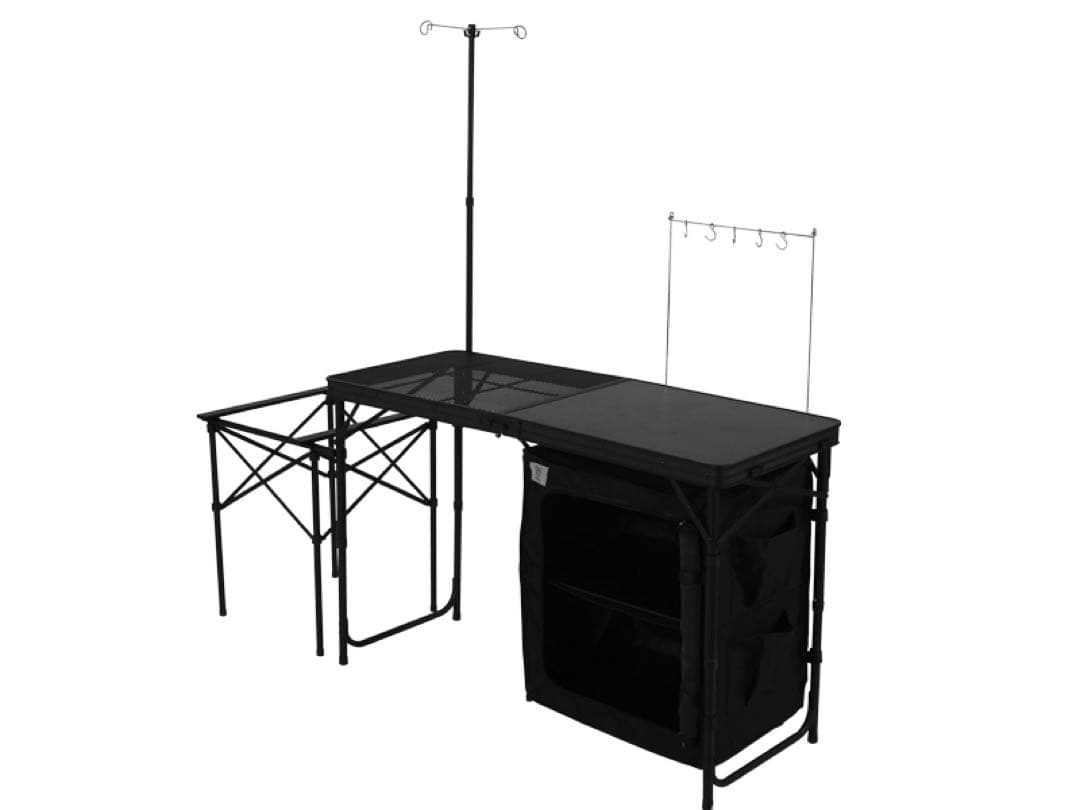 DoD キッチンテーブル クッキングキング ブラック　収納バッグ付き