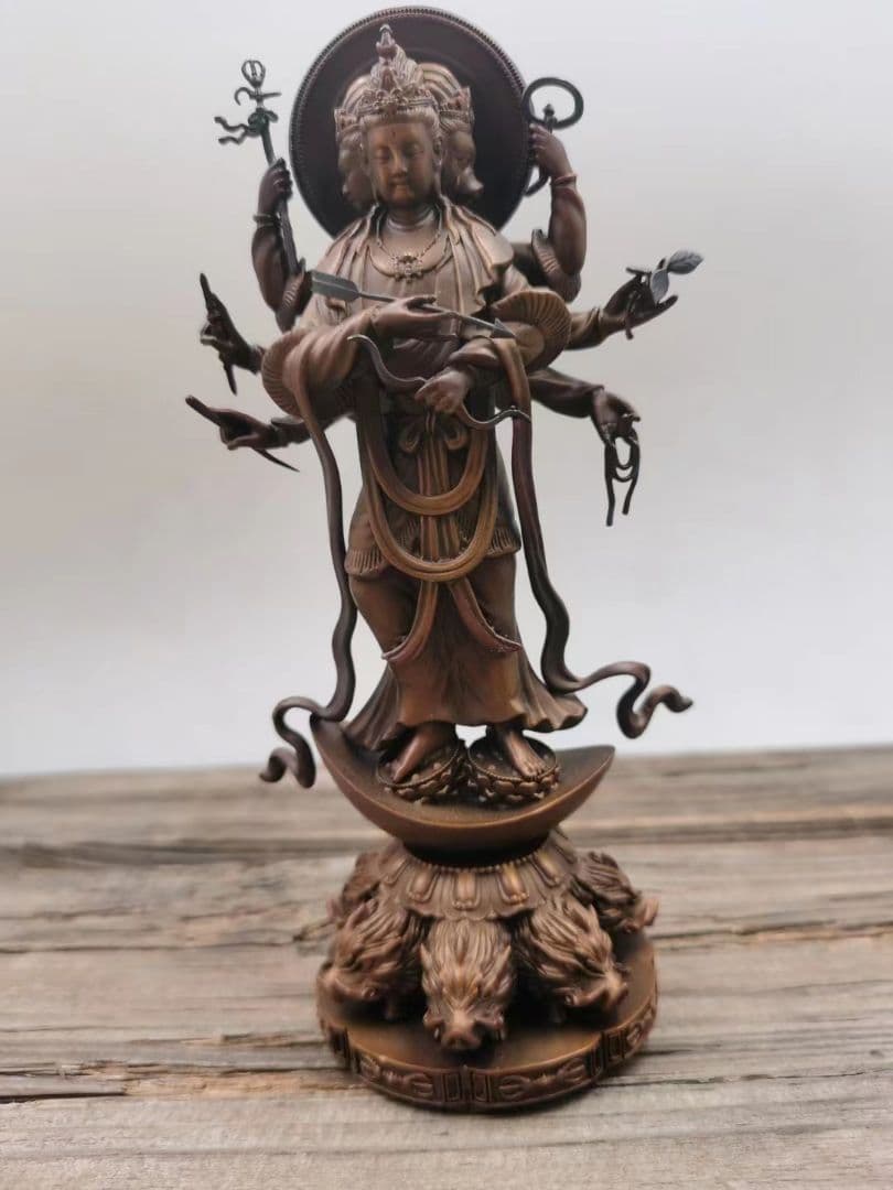 【修縁堂】精彫造像 摩利支天 ふるいにかける版 仏教法具 古美術品