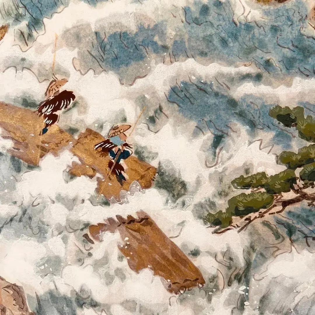 1126 池田遥邨 「保津青風」木版画 日本画 掛軸 二重箱