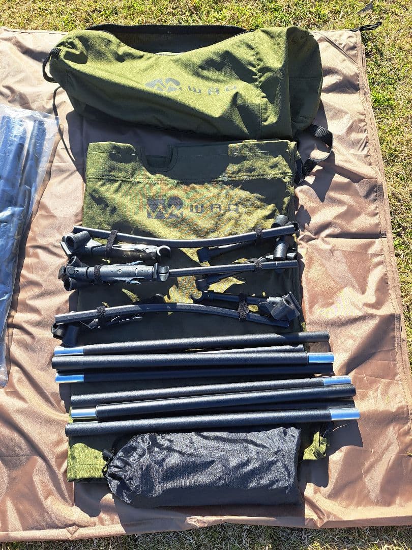 【美品】WAQ 2WAY フォールディングコット　オリーブ&タン　2個セット販売