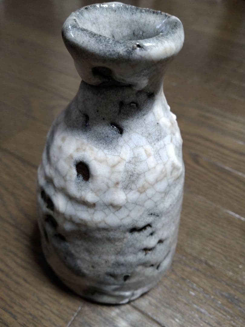 人間国宝　清水卯一　蓬莱白彩　徳利