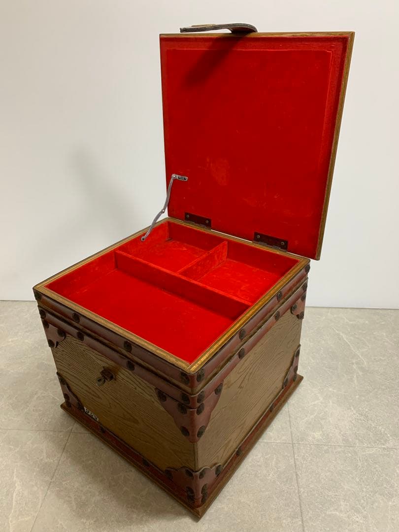 サンワインテリア 木製トランクBOX アンティーク 小物入 裁縫箱 コレクション