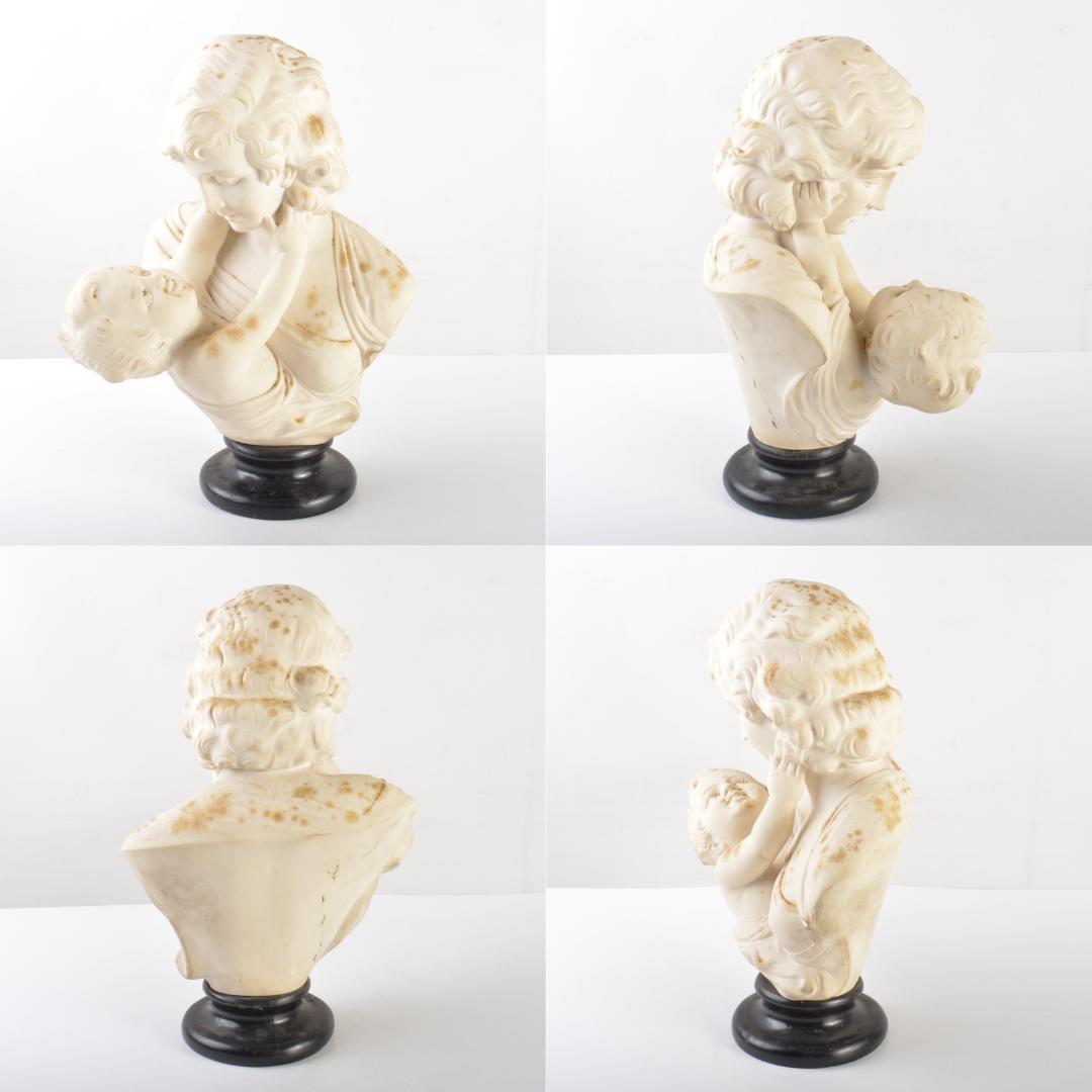 西洋美術　大理石彫刻　母子像　胸像　置物　C　4939A