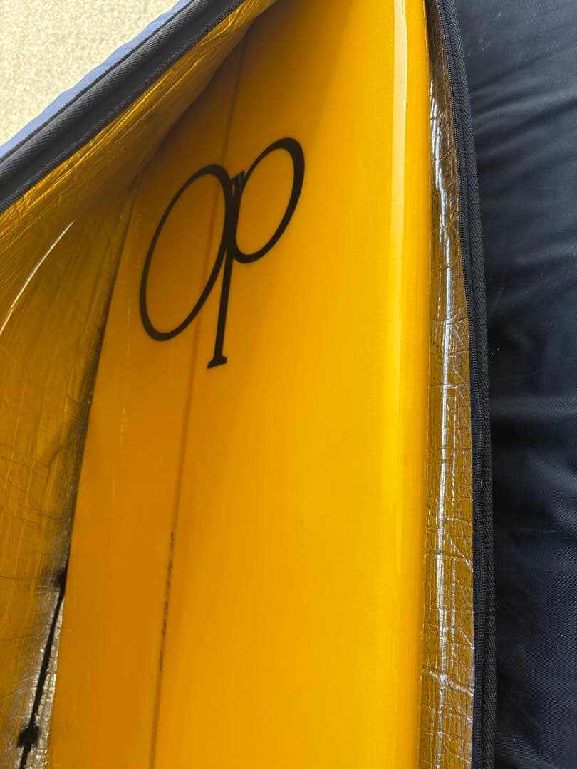 Op イエローショートボード MCシエープフィン付きフィッシュ