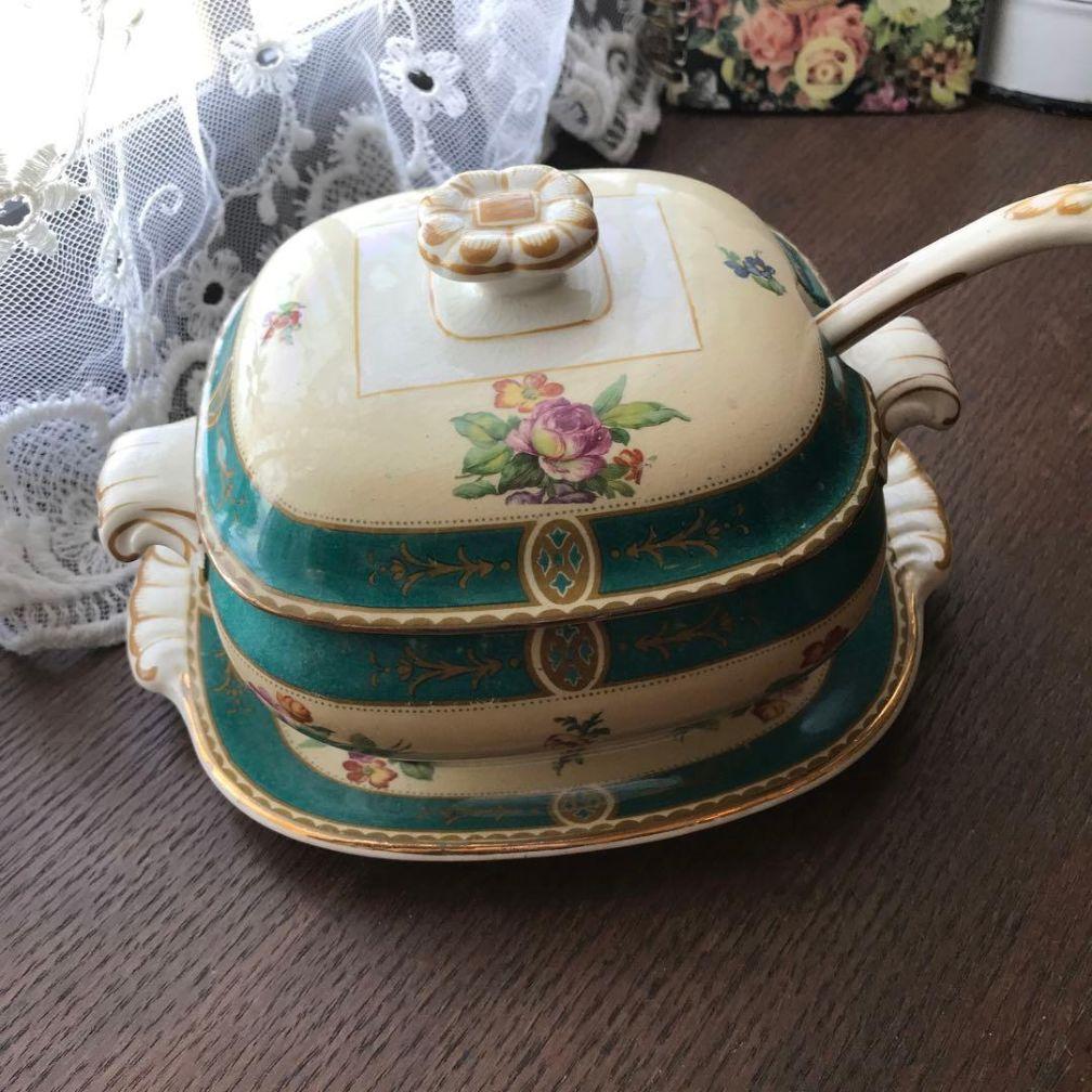 BOOTHS社　シリコン・チャイナ　19世紀頃　ソース・チュリーン　アンティーク