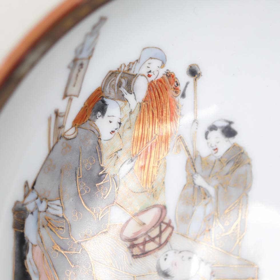 九谷焼 祭り風俗図 鉢 明治-大正