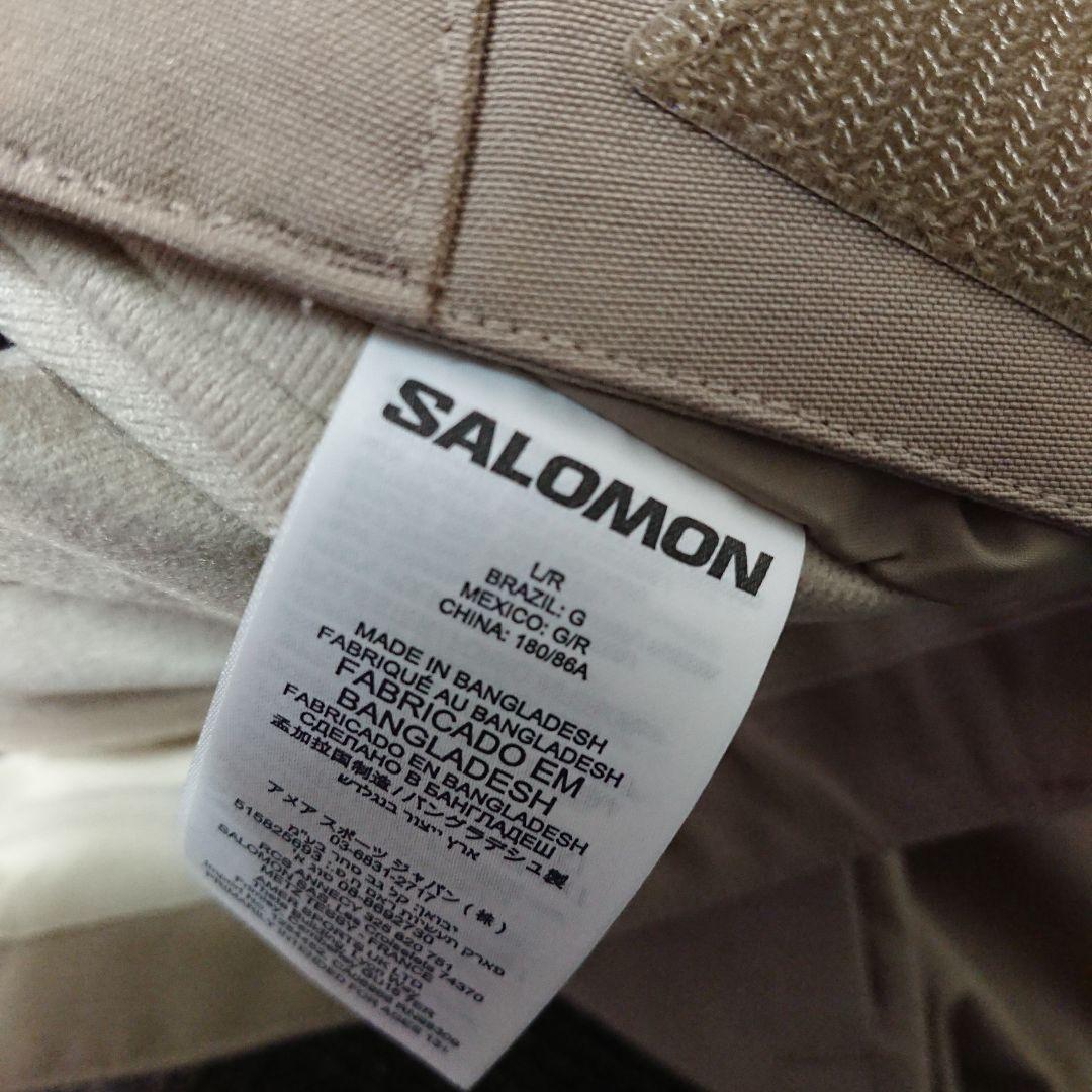 送料無料【SALOMON】ベージュ無地スキーパンツ L