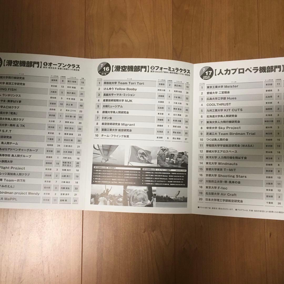 鳥人間コンテストパンフレット