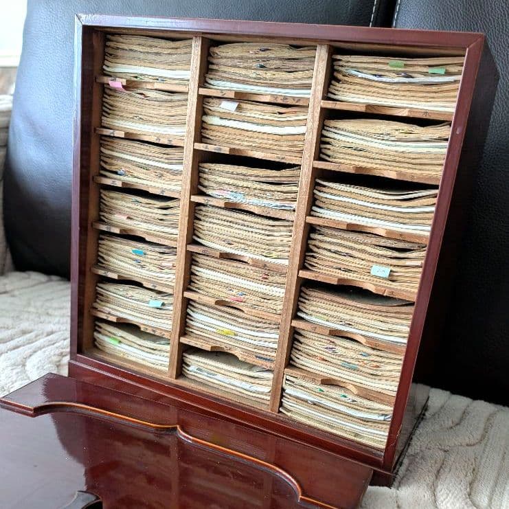 【能 観世流謡本】携帯用ポケット版 全157冊 木製引き出し収納付き