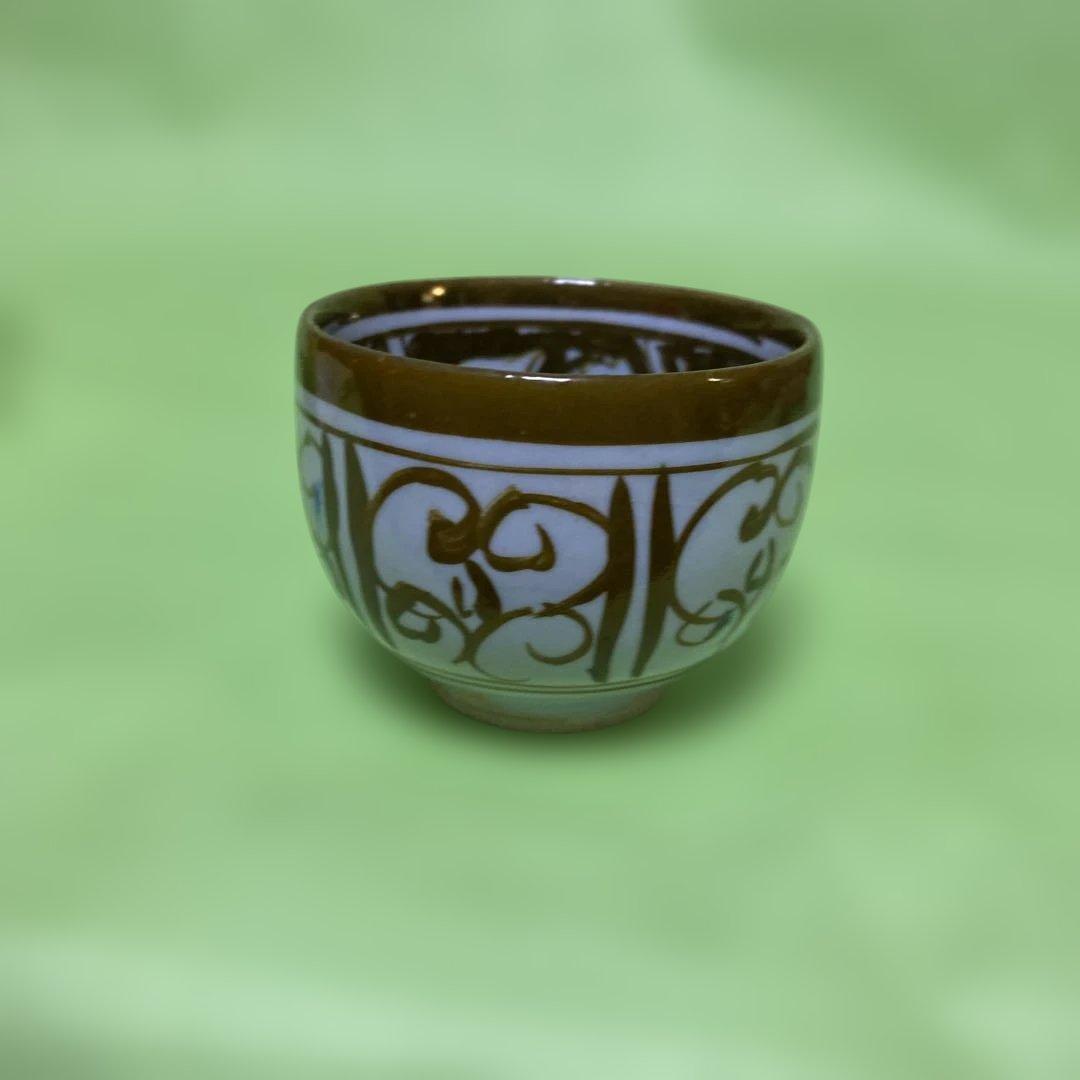 人間国宝加藤卓男　ラスター彩人物文酒杯