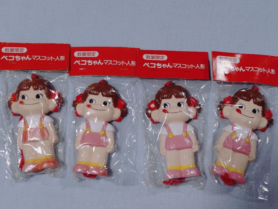 数量限定ペコちゃんマスコット人形☆6体まとめ売り☆レアなグリーンも☆年代物ソフビ