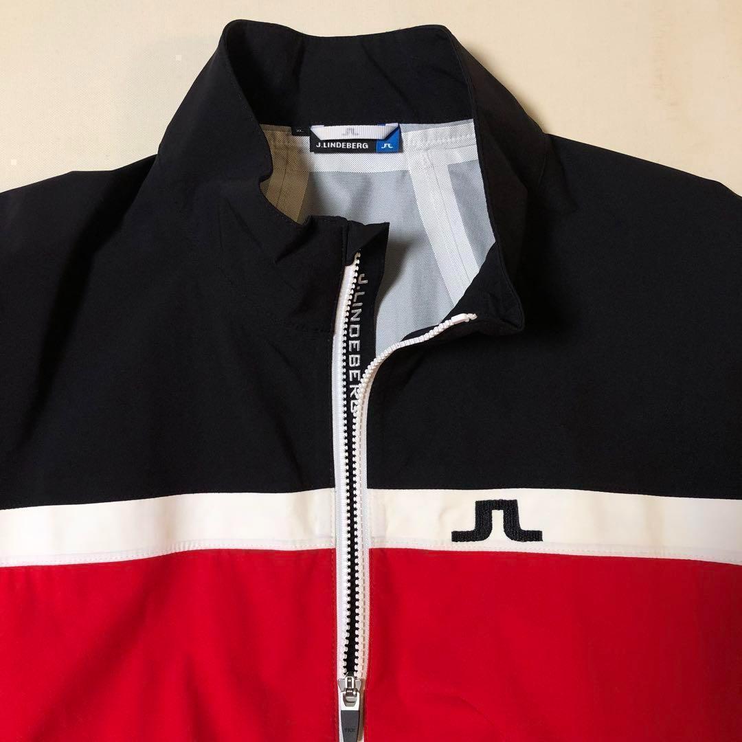 ジェイリンドバーグ 撥水 ストレッチ ナイロン ジャケット ブラック×レッド