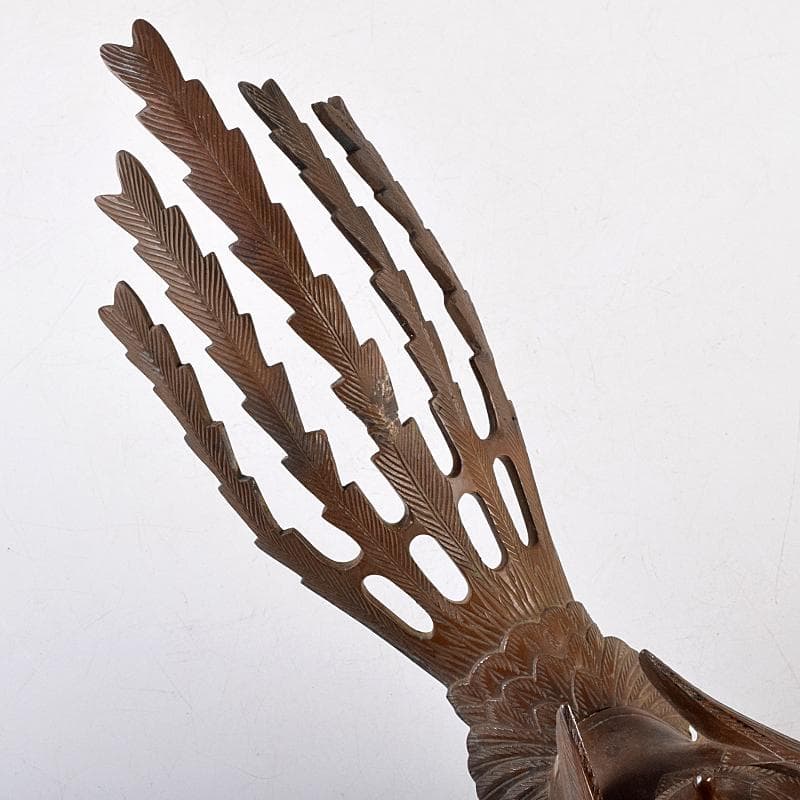 加州金岡宗幸作　鋳銅製　鳳凰香炉　共箱　G　R9516B