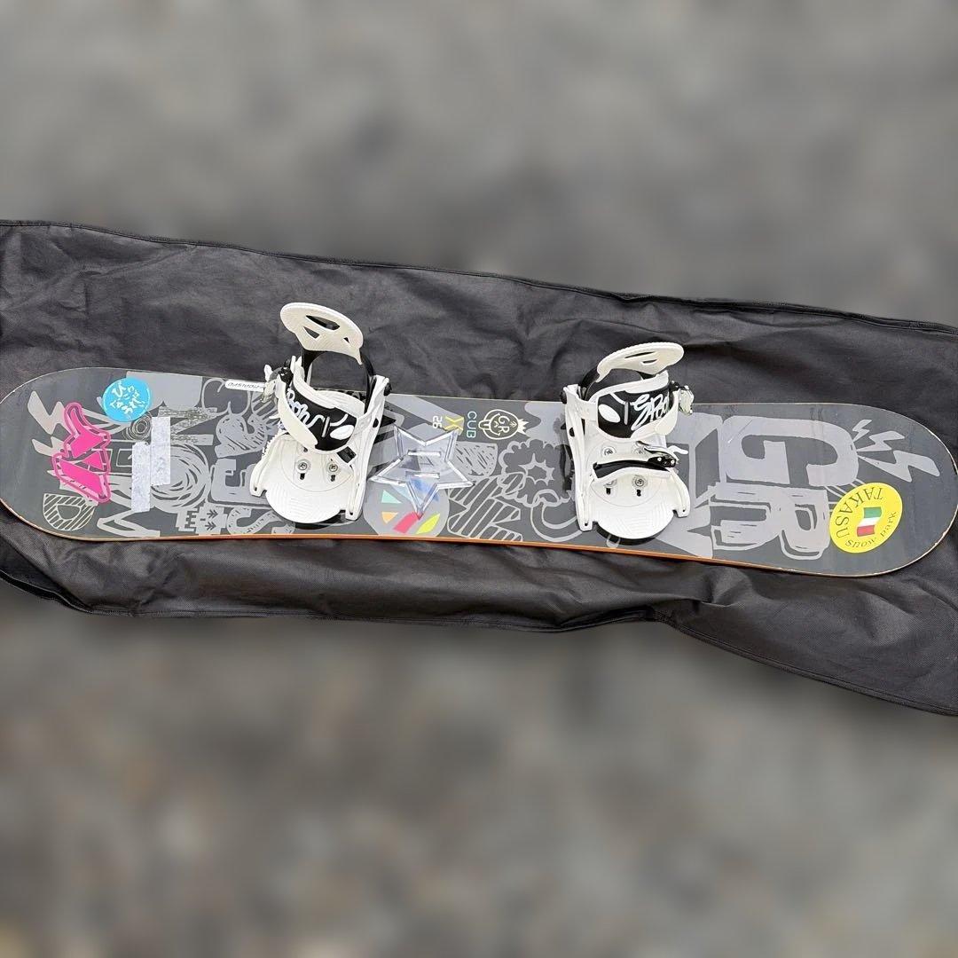 スノーボード グレー/ホワイト ストラップ式