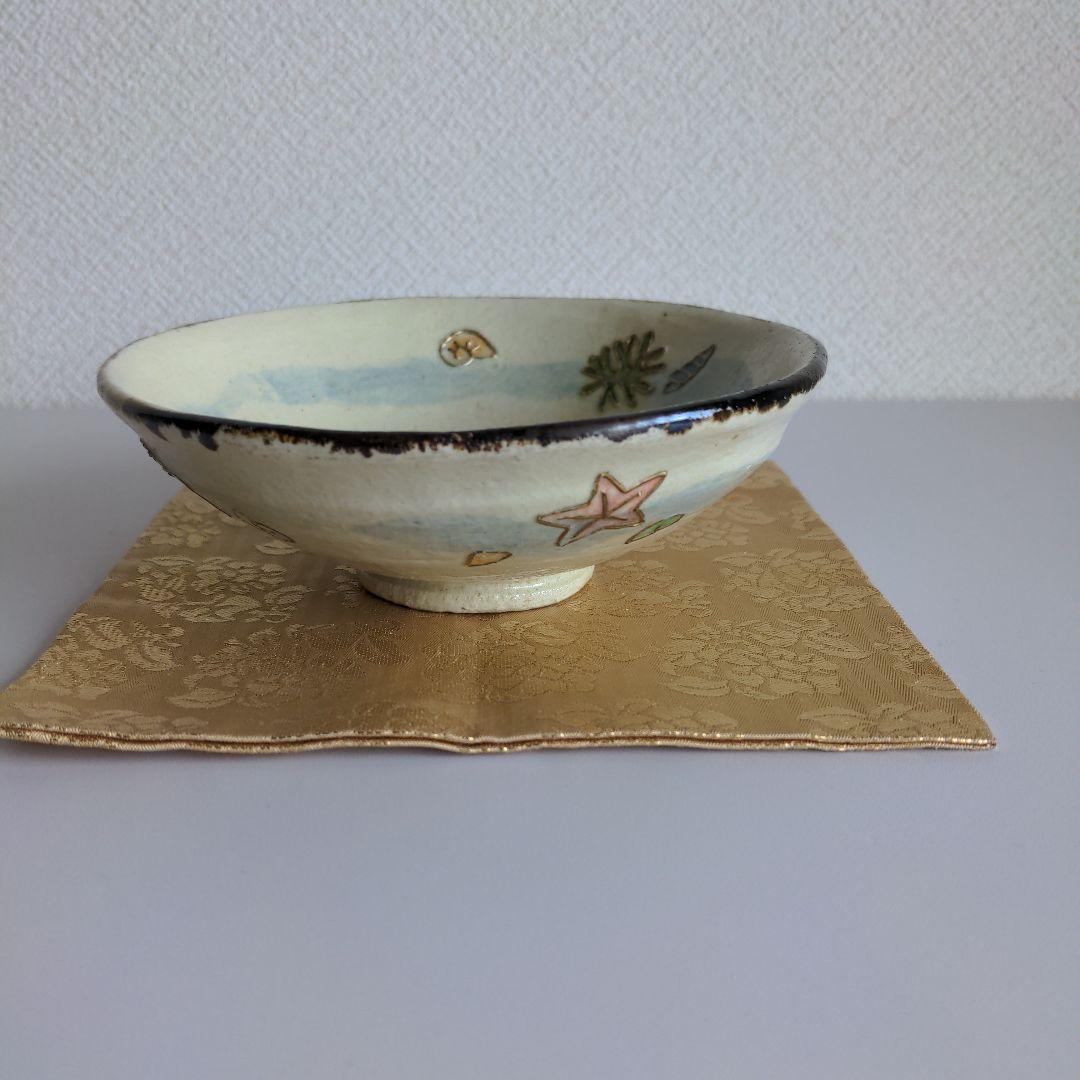 白楽 平茶碗「磯の香」桂窯　伊東桂楽造　共箱あり