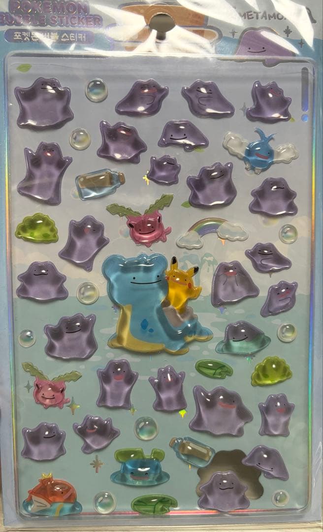ポケモン ポップアップ メタモン ボンボンドロップシール バブルステッカー 韓国