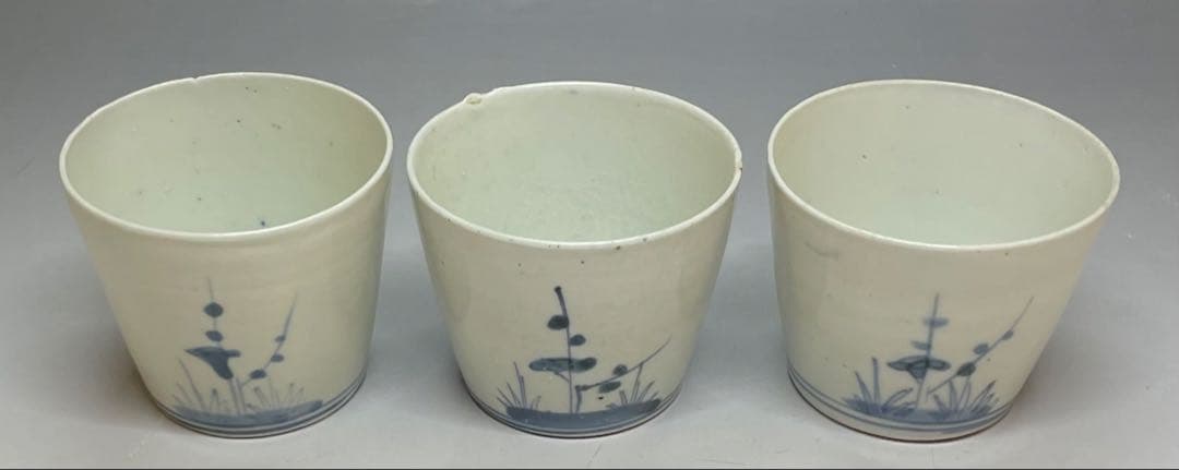 古伊万里　初期伊万里　松竹梅　蕎麦猪口　3客　Ka492