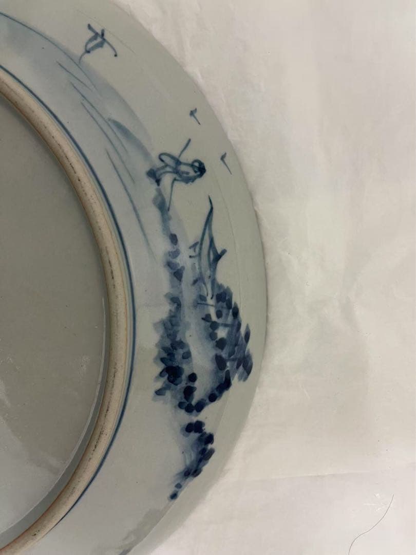 青白磁 風景画 皿 約34cm 国宝レベル