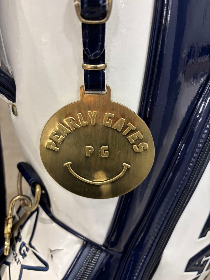 キ*デ様 PEARLY GATES キャディバッグ ホワイト/ネイビー