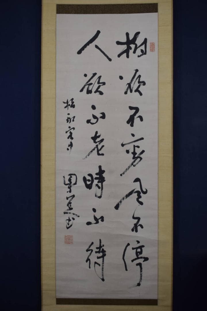 【真作】井上円了/圓了/七言二句/二行書/掛軸☆宝船☆Z-603