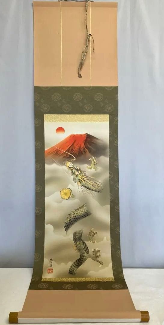 掛け軸 十二神将昇龍図 (じゅうにしんしょうしょうりゅうず) 石田芳園 開運画