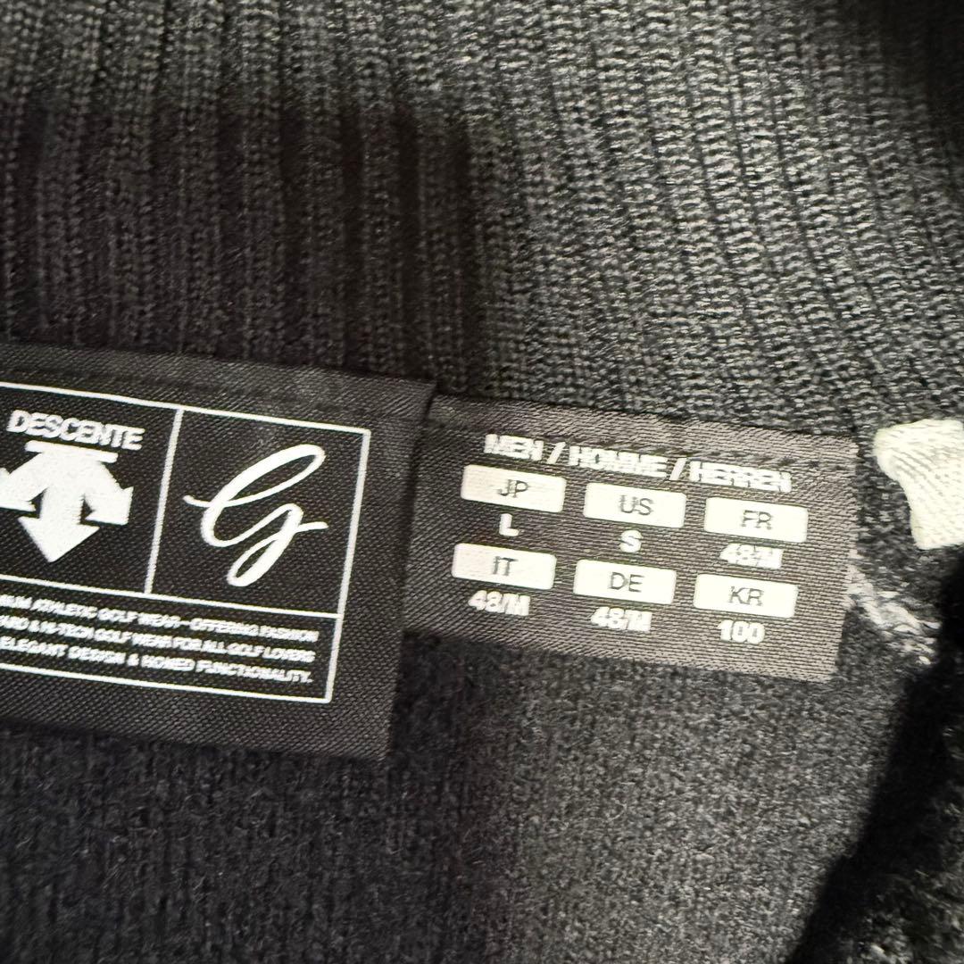【デサントゴルフ】ハーフジップ ニット 肉厚 グレー Lサイズ メンズ