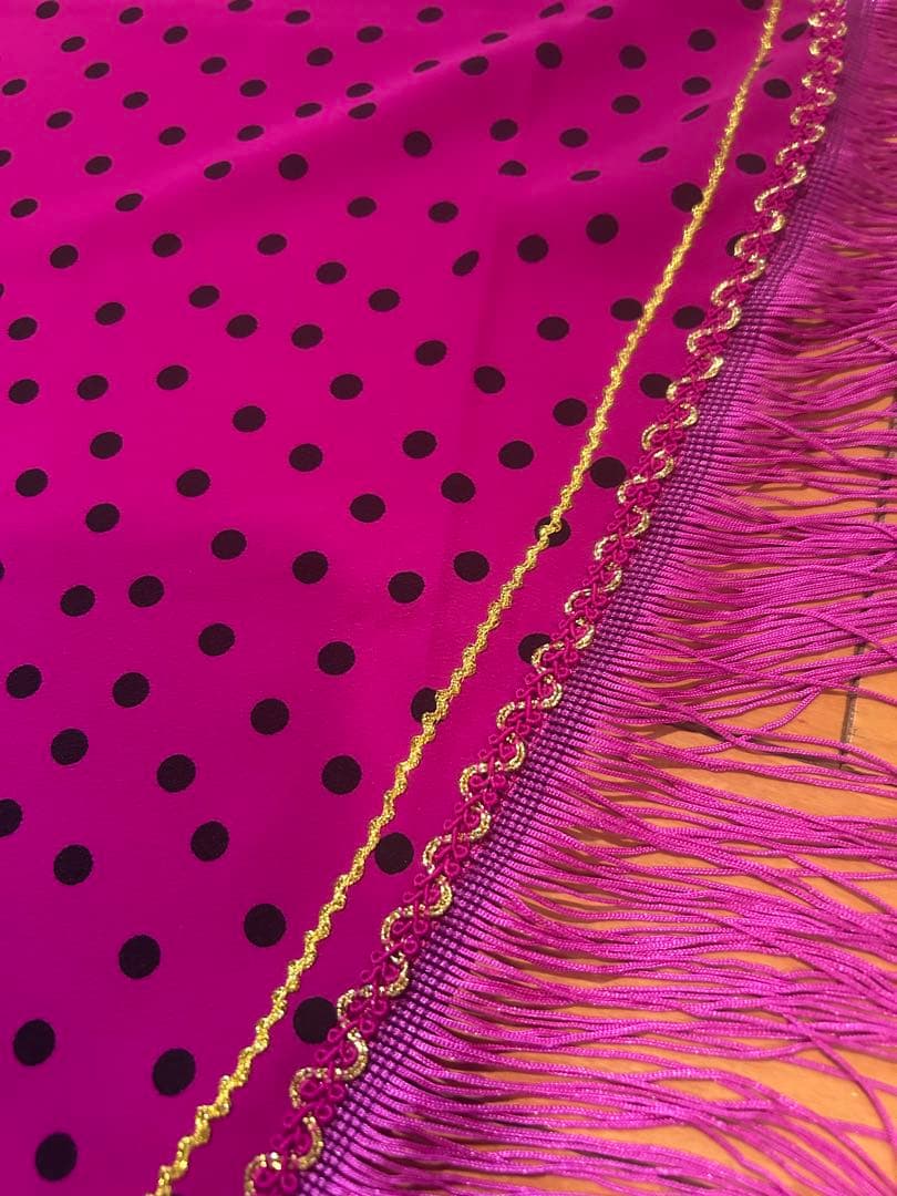 ④赤紫　フラメンコ衣装 用紫色水玉シージョ　新品未使用